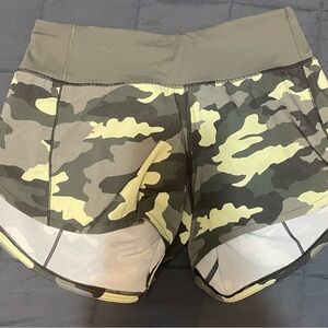 lululemon athletica Camo Print Athletic Shorts - Olive and Beige